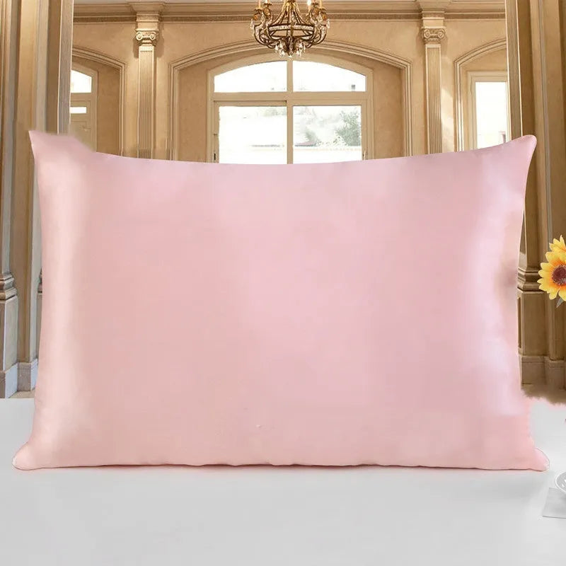 19 momme double-sided silk pillowcase shown in silver grey colour