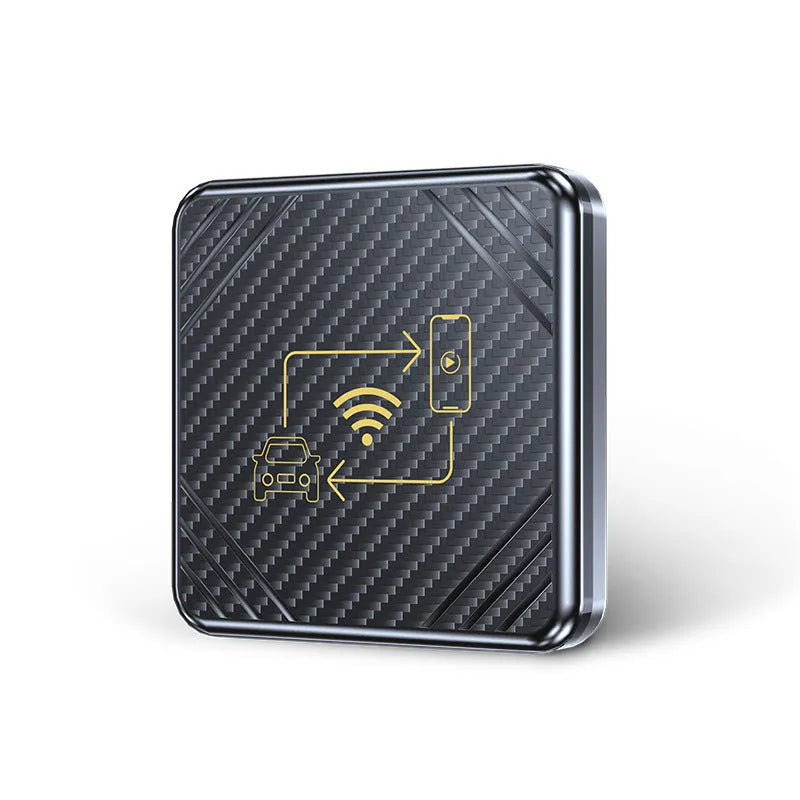 Wireless CarPlay and Android Auto USB adaptor box in gold and white colour options