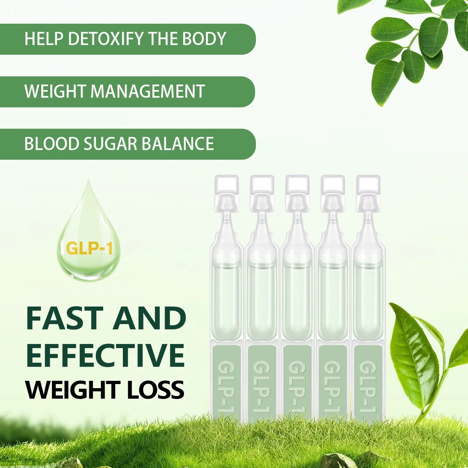 Boxed abdomen slimming care drops set with five pieces for lifting and firming treatments