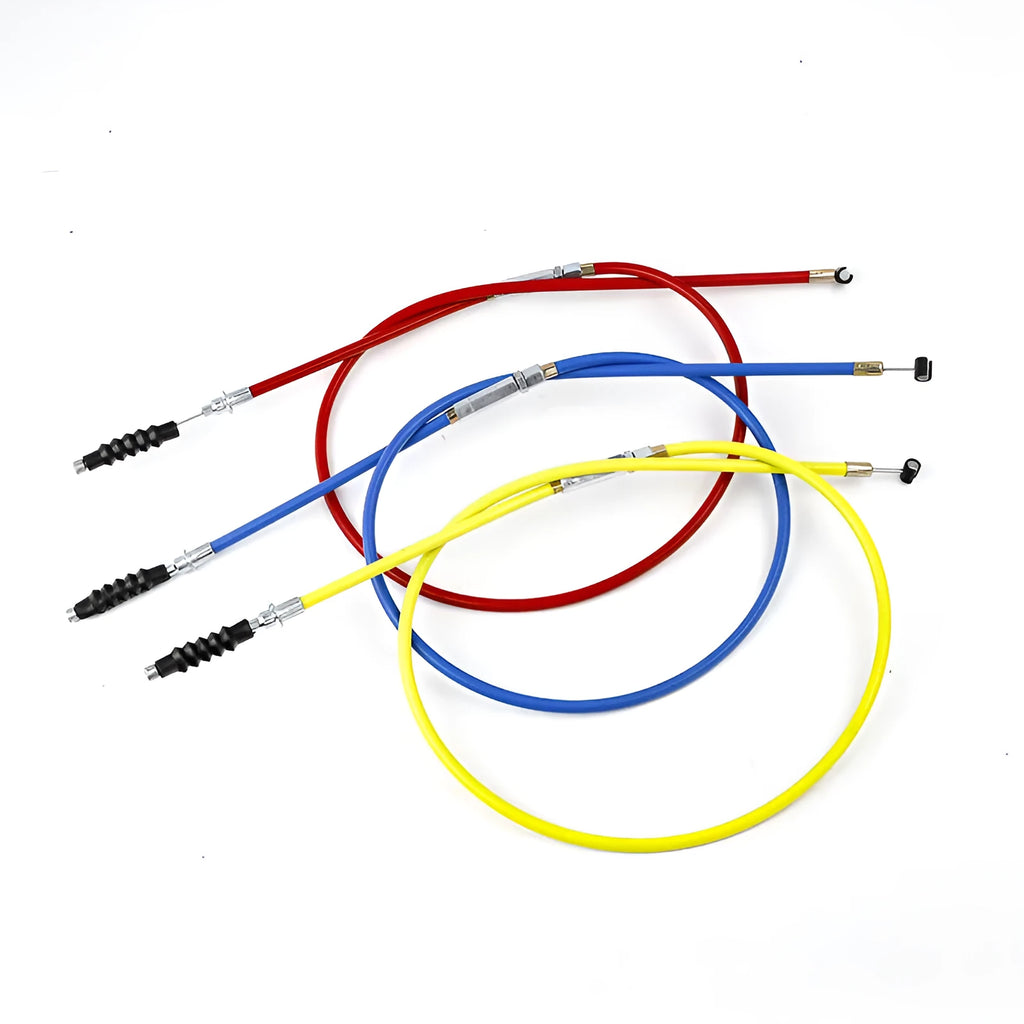 Scramble motorcycle ATV clutch and accelerator cable in black, blue, red or yellow colours for 110-125cc Apollo models