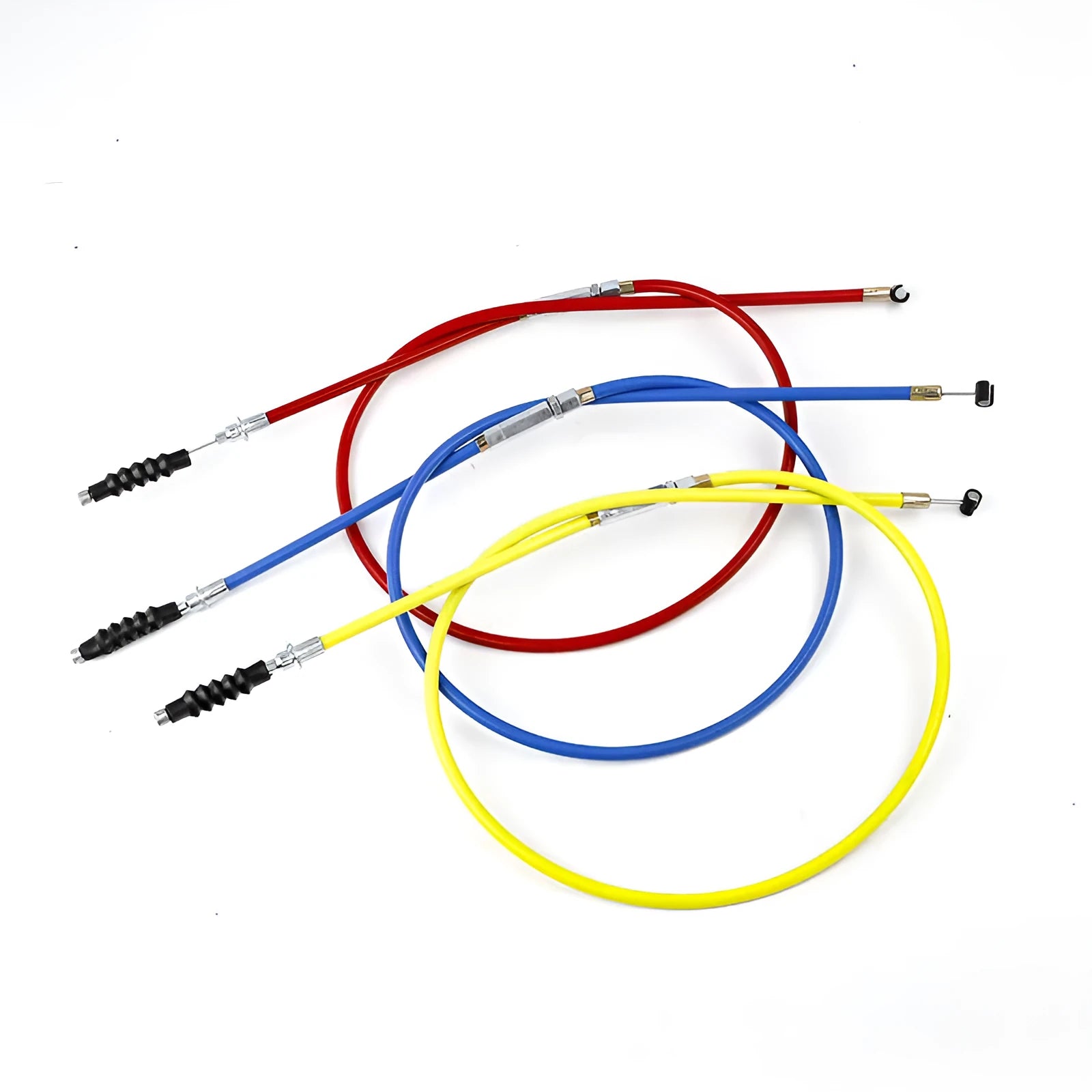 Scramble motorcycle ATV clutch and accelerator cable in black, blue, red or yellow colours for 110-125cc Apollo models