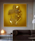 American Valentine wall decoration painting with metal frame and oil canvas, available in 40x40cm or 60x60cm