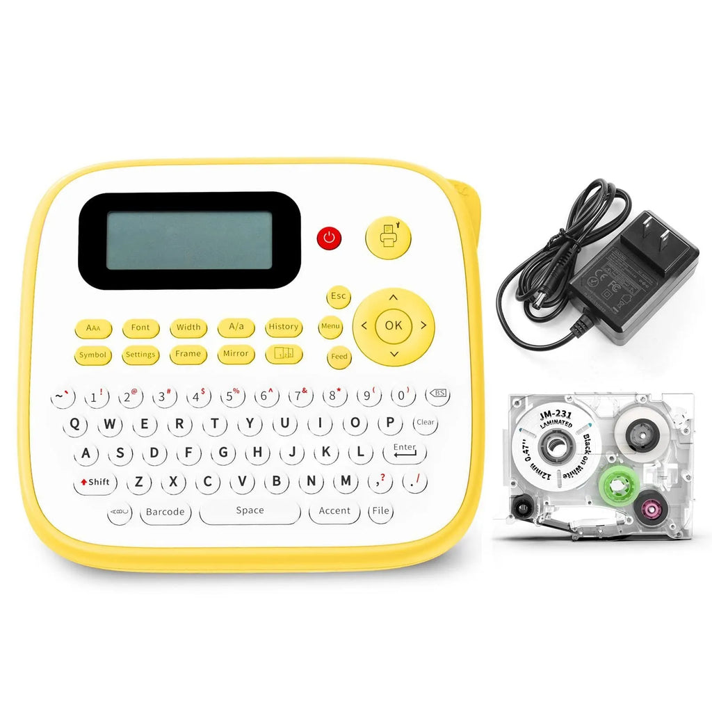 Mini portable label printer in pink with Bluetooth connectivity and thermal printing