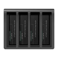 Four-bay external hard drive docking station with cables and four 2.5-inch drive brackets