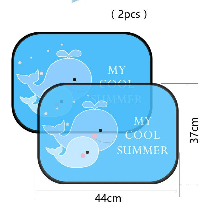 Electrostatic adsorption car side window sunshade with animal design on nylon mesh