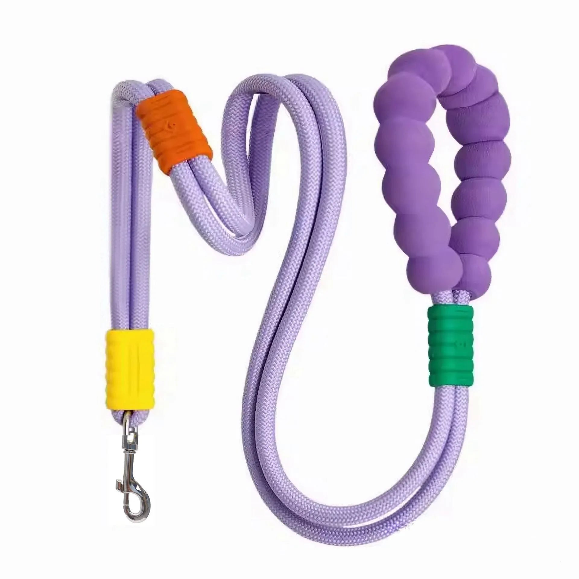Nylon dog leash with anti-slip foam handle in choice of four colours.