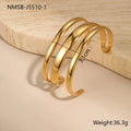 Women's stainless steel geometric line bracelet with 18K gold plating and simple opening clasp