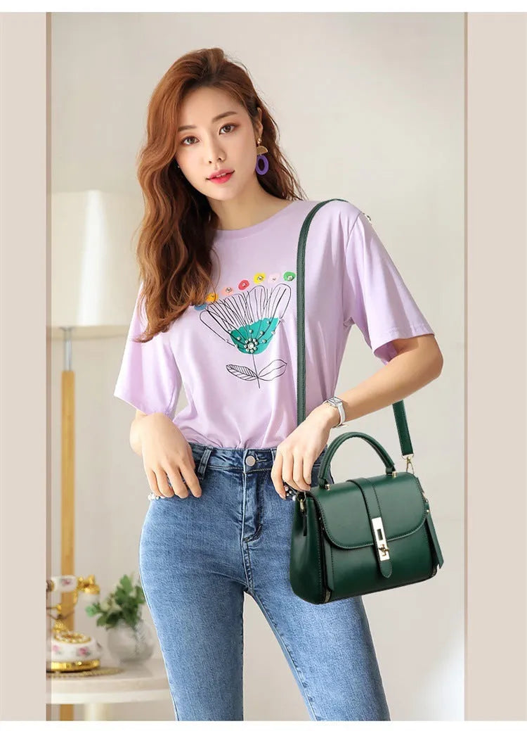 Soft PU leather women's shoulder bag in square vertical design with single strap