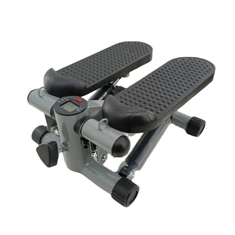 Silver grey household mini treadmill step machine with hydraulic resistance for waist slimming