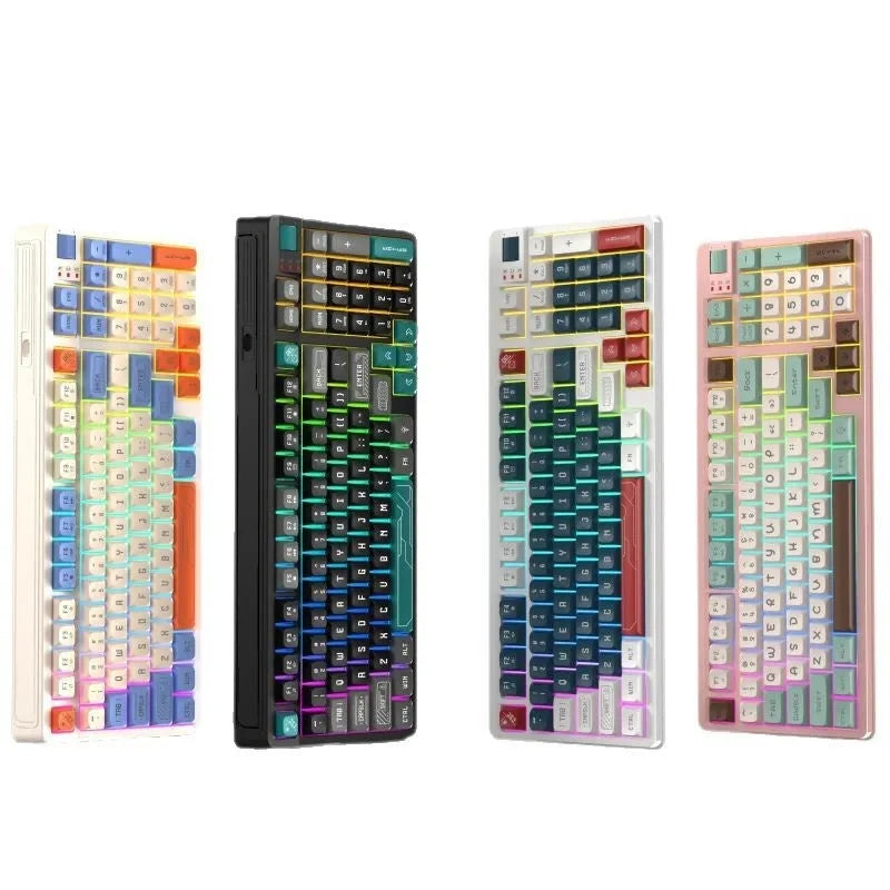 USB desktop keyboard with luminous colour-changing backlight showing black and green colour combination