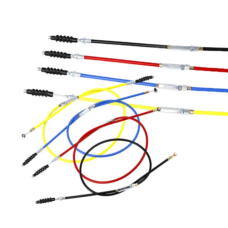 Scramble motorcycle ATV clutch and accelerator cable in black, blue, red or yellow colours for 110-125cc Apollo models