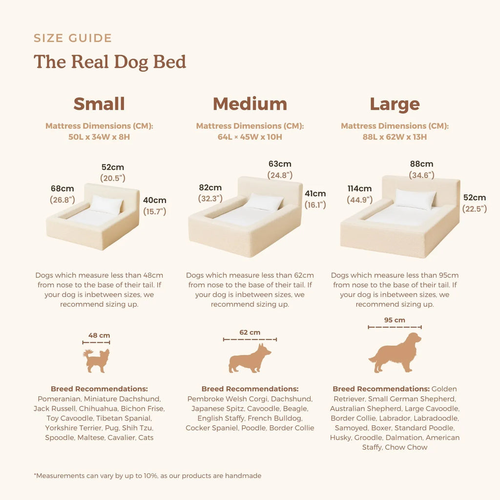 White rectangular dog mat with backrest and sponge filling, size L, on a wooden floor