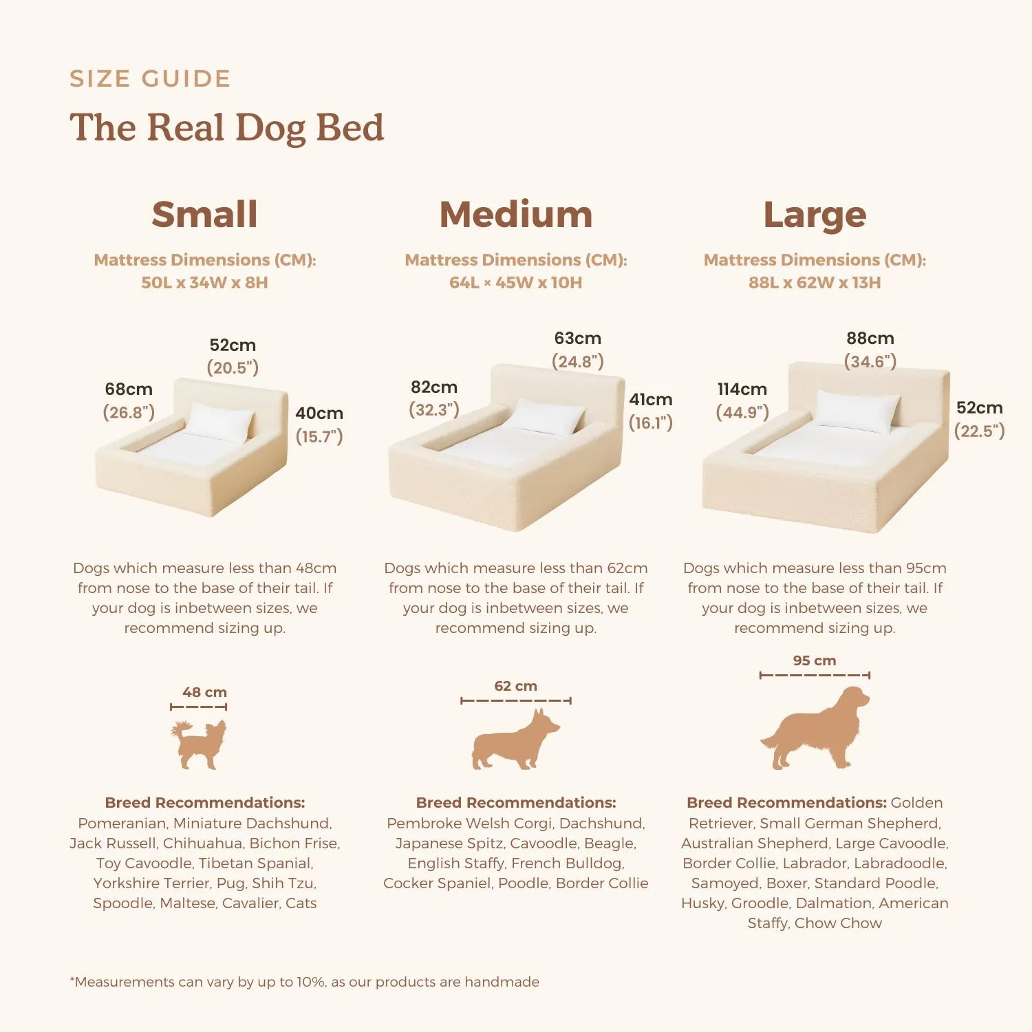White rectangular dog mat with backrest and sponge filling, size L, on a wooden floor