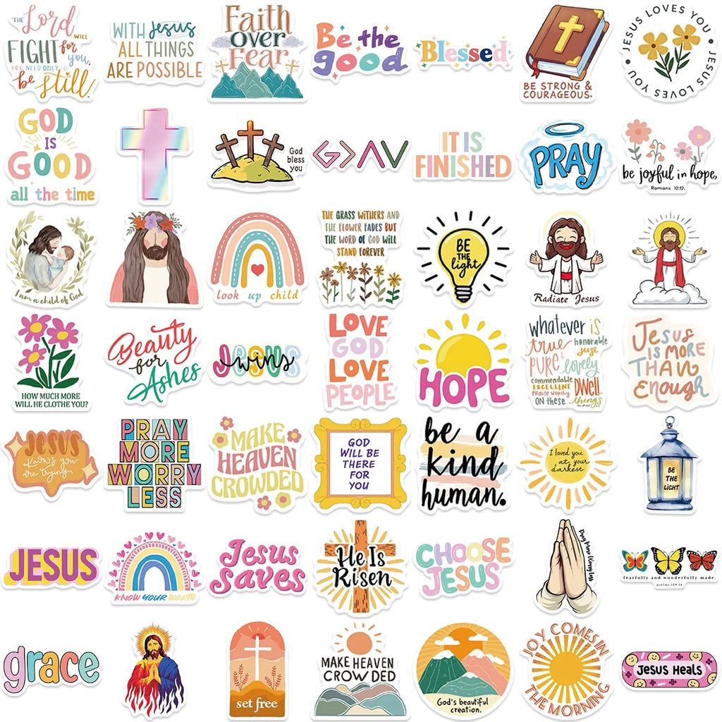 Graffiti sticker set showing 50 random pattern printed vinyl designs for personalised decoration