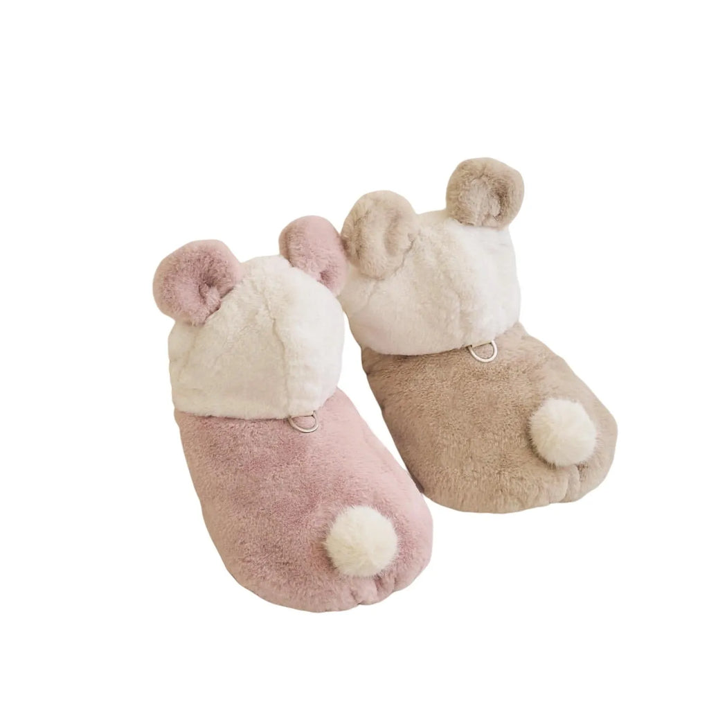 Light pink dog winter coat showing casual style and secure fastening