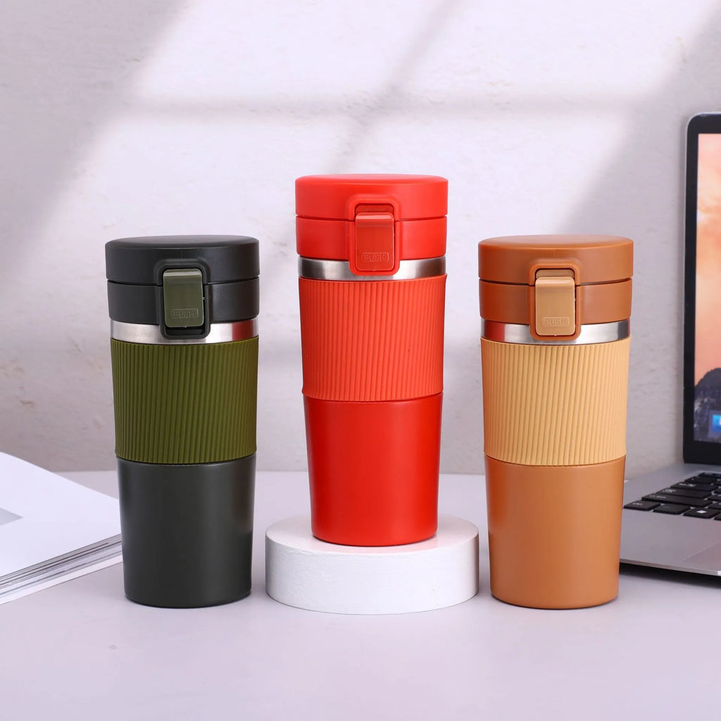 430ml vacuum insulated tumbler with 304 stainless steel liner and 201 stainless steel shell in grey, black, dark green, orange red or light brown