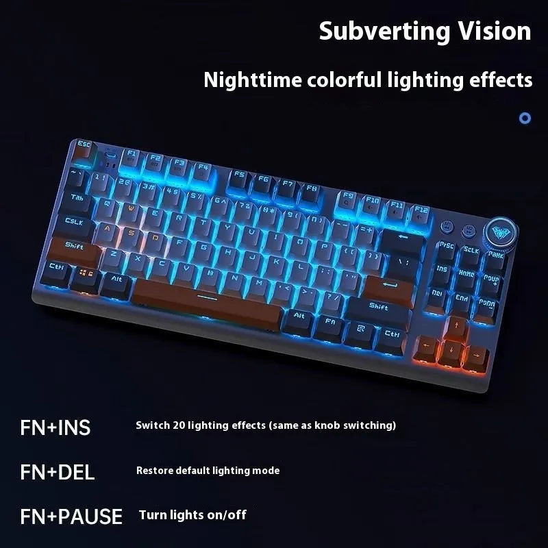 Tarantula wireless mechanical keyboard with side-engraved keycaps showing backlight illumination