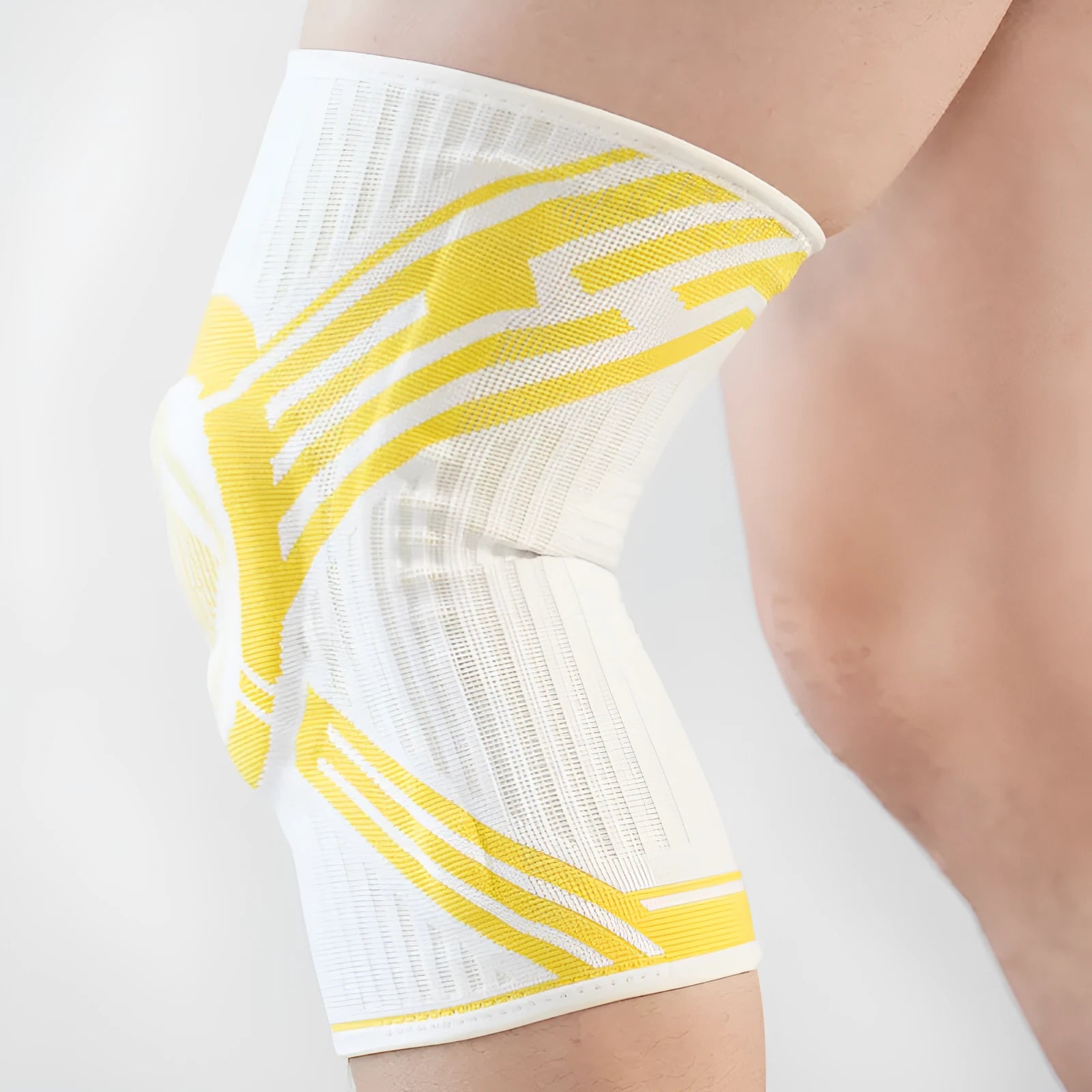 Blue cotton knee pads for basketball and running sports with elastic fit