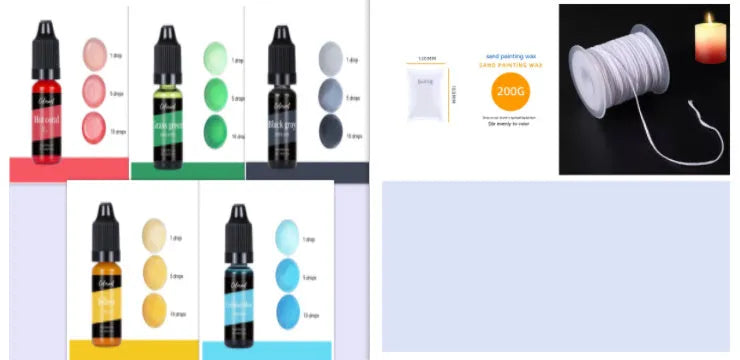 30 colour candle dye pigment concentrate in 10ml bottles for DIY candle and soap making