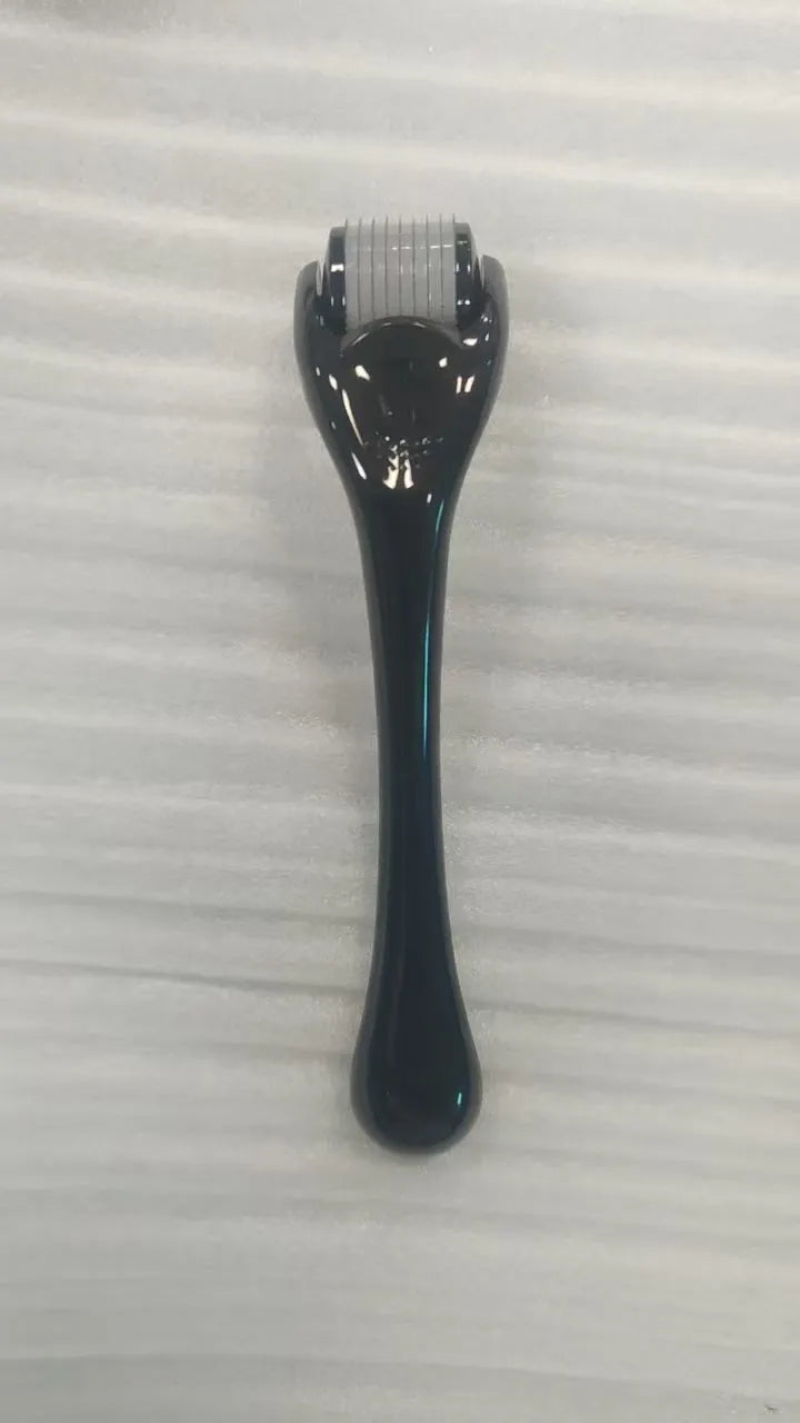 540 micro needle mechanical derma roller with black handle and coloured wheel options