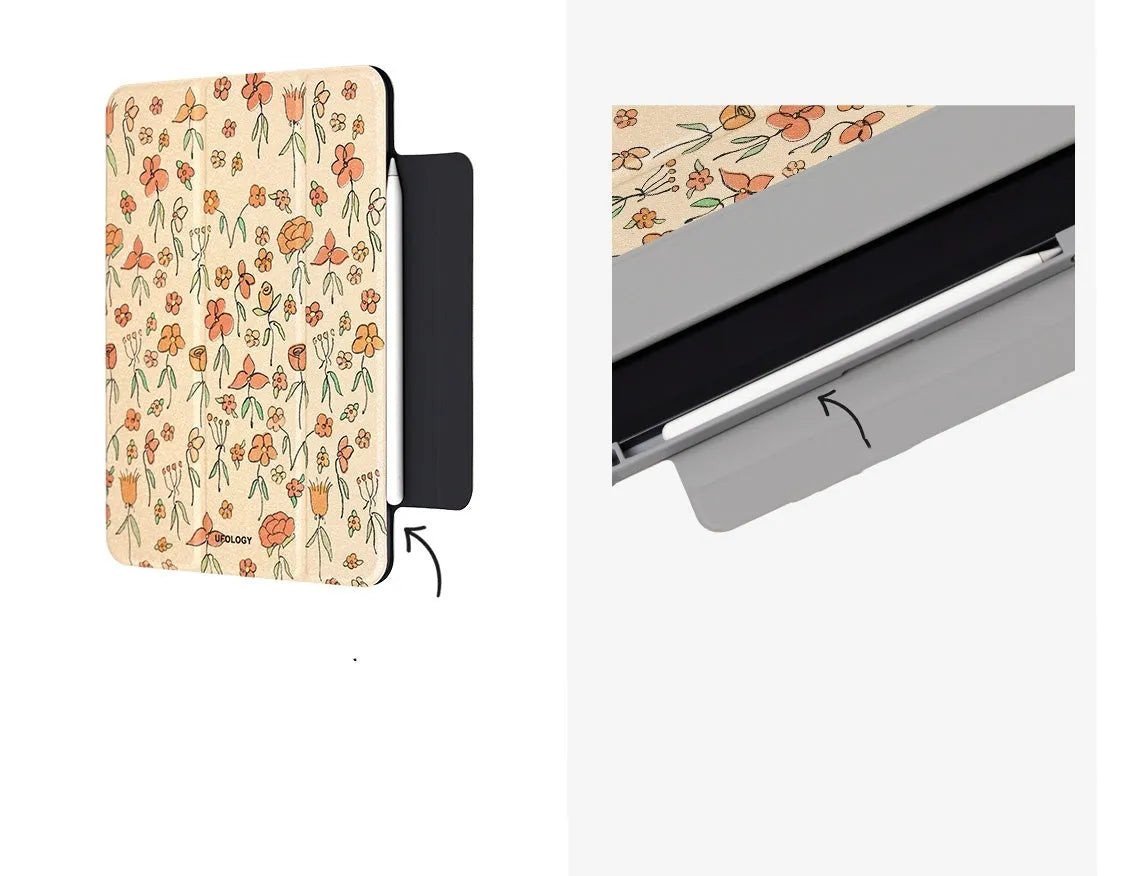 Microfiber leather tablet case with magnetic double-sided clip for iPad Air 5 10.9 inch