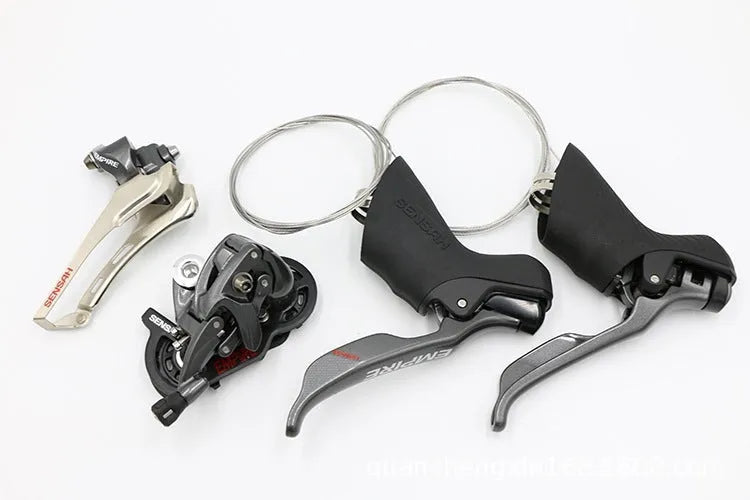 Shimano-compatible road bike transmission kit with aluminium alloy hand change and dials