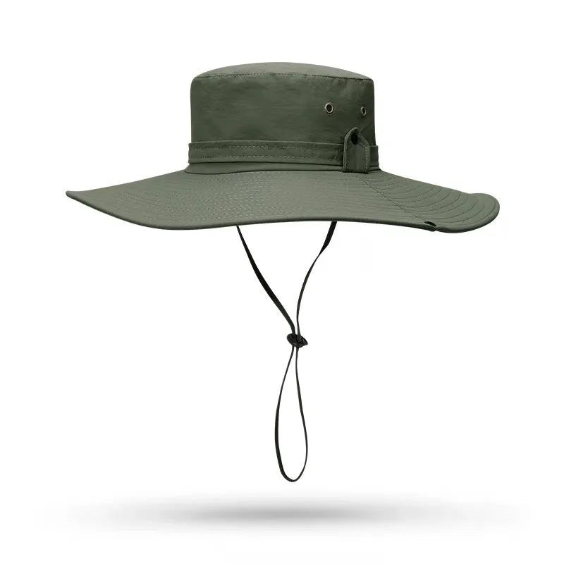 Men's wide brim cotton summer sun hat in fisherman style with flame pattern details