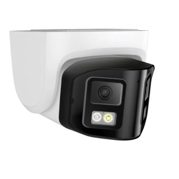 4MP dual-lens POE CCTV security camera with panoramic coverage and IP66 waterproof rating