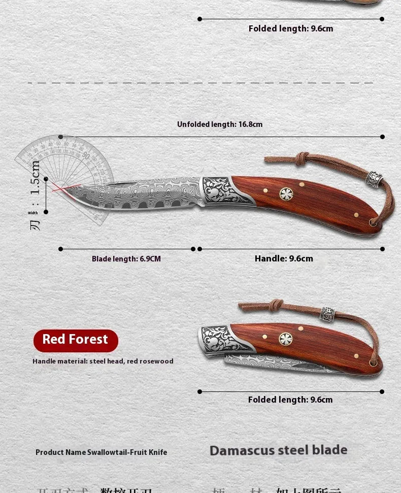 VG10 stainless steel folding pocket knife with a blue dovetail pattern handle.