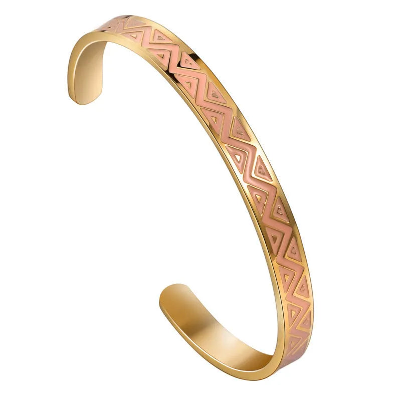 Non-fading electroplated stainless steel bracelet for women in gold colour