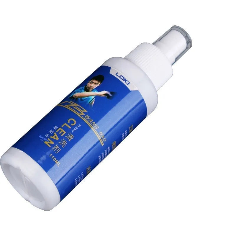 110ml bottle of table tennis rubber cleaning liquid with a sponge applicator.
