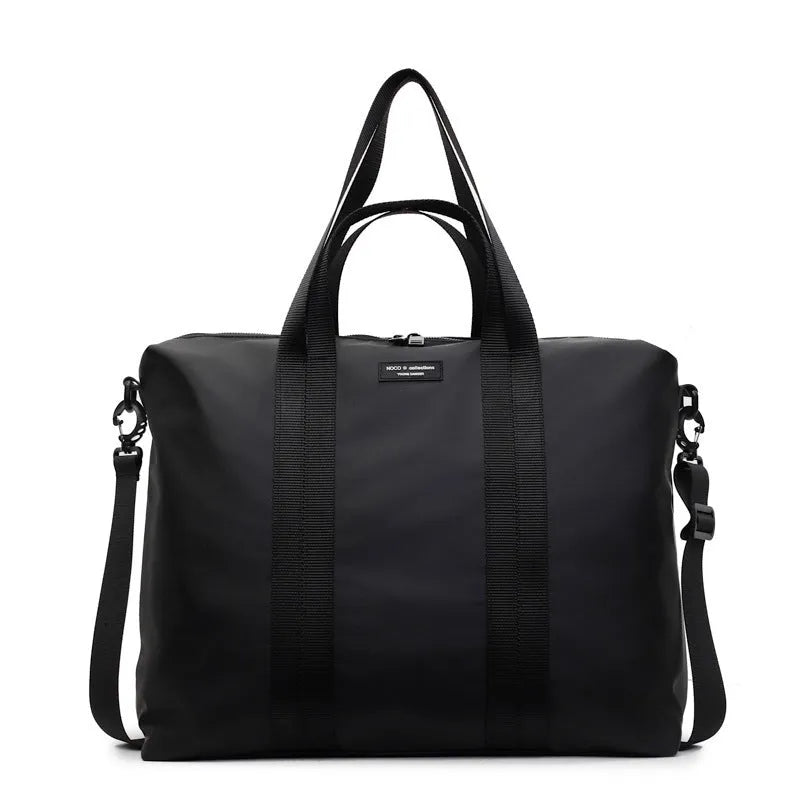 Lightweight Oxford cloth tote travel storage bag in solid colour with 20-35L capacity.
