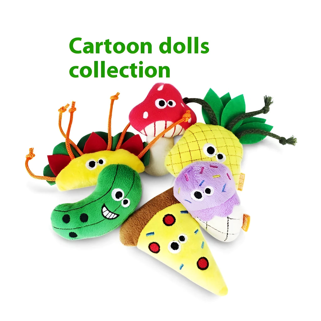 Tiantianmao Polygonum Multiflorum cat pillow molar toy in food shapes including burrito, cone, cucumber