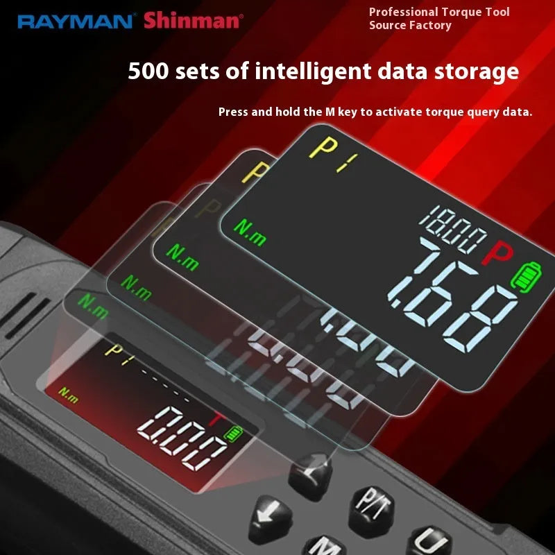 Digital display torque wrench showing electronic readout with chrome-vanadium steel construction