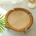 Natural brown woven rattan pet bed hammock measuring 46cm for cats and dogs