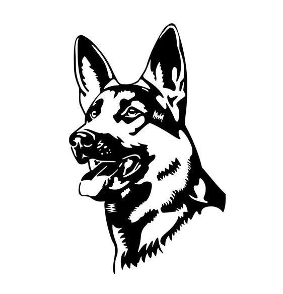 Reflective Alsace Shepherd dog bumper sticker with 13x8 cm dimensions