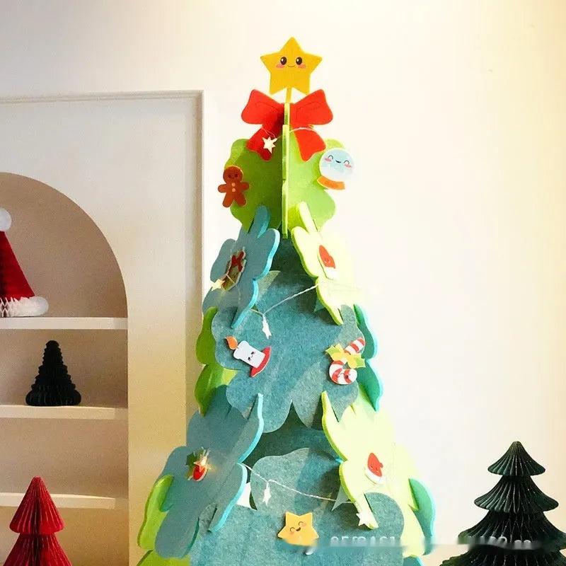 XINGX felt Christmas tree 110cm tall with star light at top on a plain background