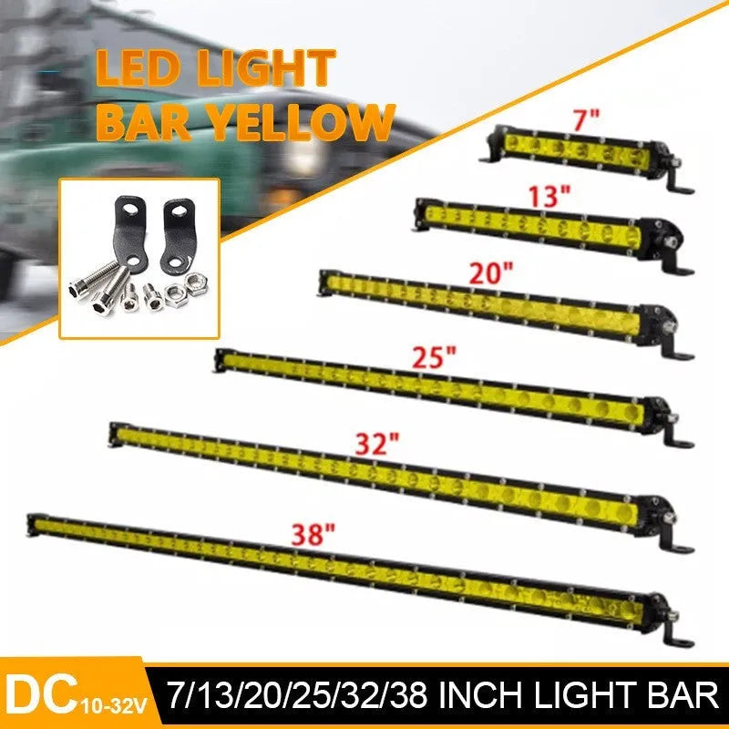 25-inch single row aluminium LED light bar for car with mounting brackets