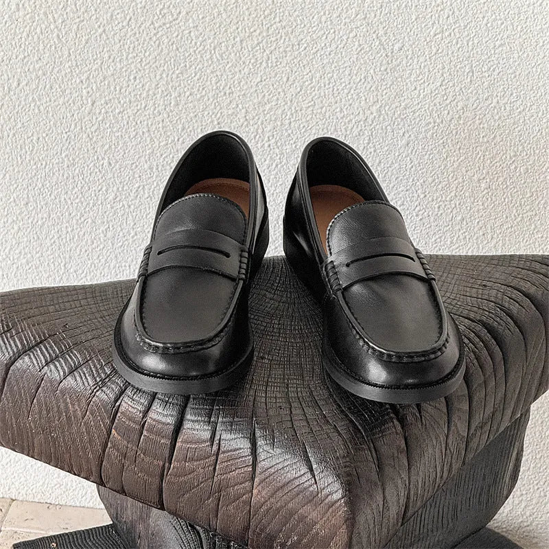 Men's retro slip-on casual shoes in microfiber PU leather with rubber sole
