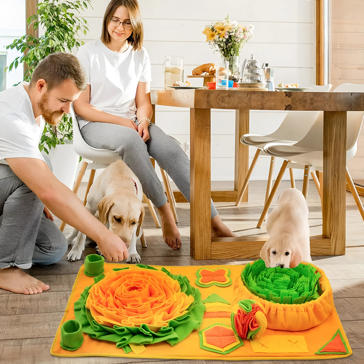 Large polar fleece sniffing pad 85x50cm cushion gift ball colour with hidden treat pockets for dogs and cats