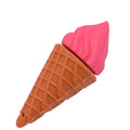 Mini ice cream shaped USB flash drive in pink colour on a plain background.