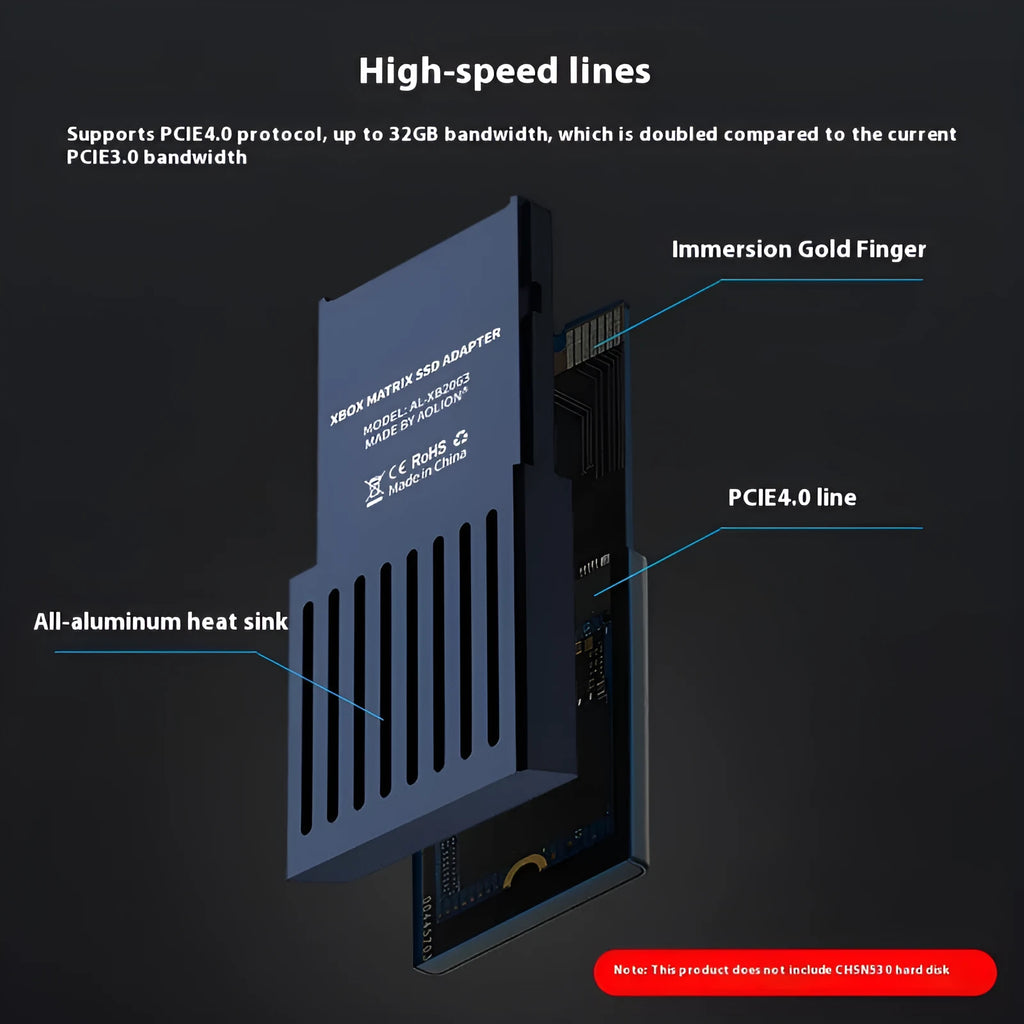 Aluminium alloy Xbox Series XS hard disk switching box with CFexpress interface