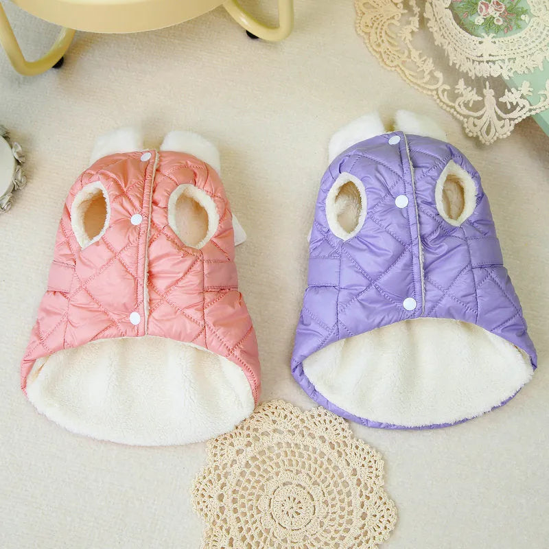 Pink polyester dog skirt with angel wings for small pets