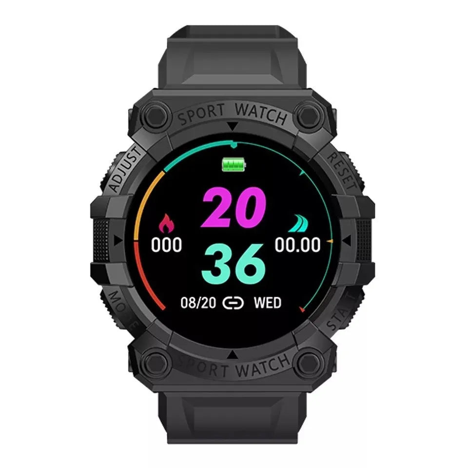 Smart bracelet Bluetooth wearable watch with step heart rate monitoring in black on wrist