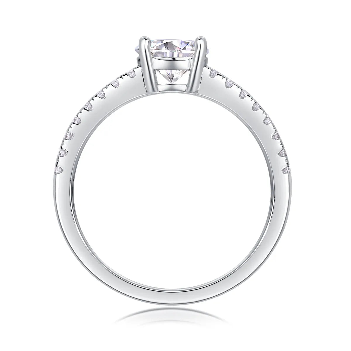 Moissanite wedding ring set with platinum-plated S925 silver band and GRA certificate in a gift box