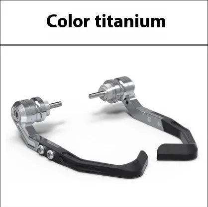 Pair of CNC aluminium brake horn guard bars for Honda CBR650 motorcycle, shown in black and grey colour options.