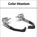 Pair of CNC aluminium brake horn guard bars for Honda CBR650 motorcycle, shown in black and grey colour options.