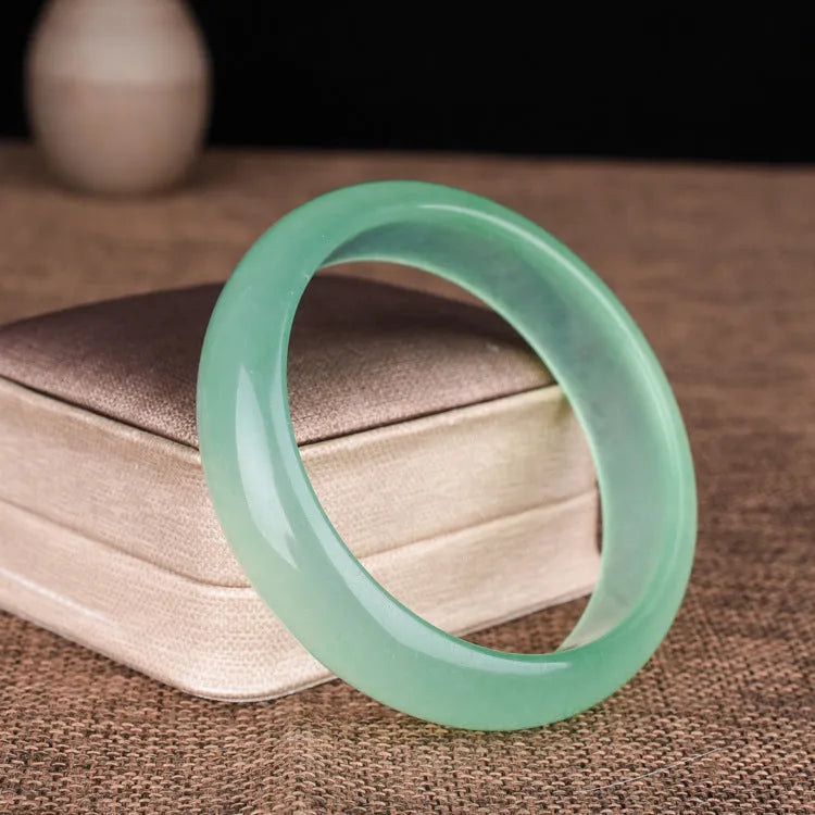 Oil cyan light green jade bracelet for women with modern simple design