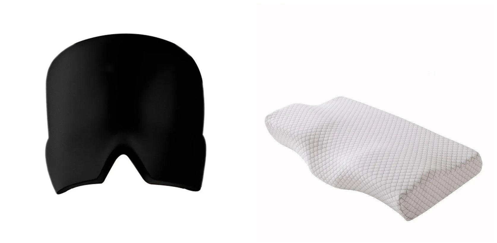 Reusable black gel eye mask for headache relief with adjustable headband