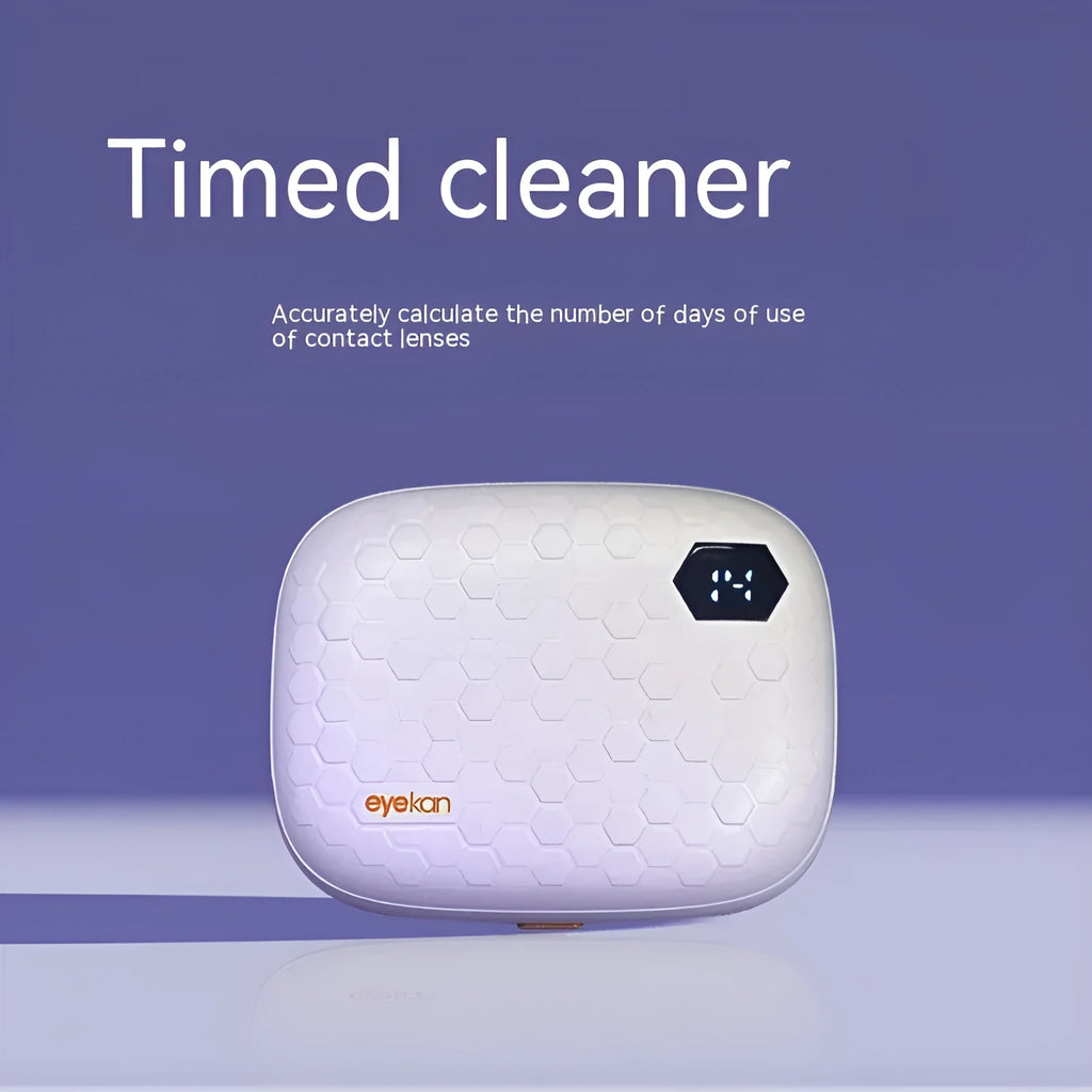 Automatic ultrasonic glasses cleaning machine in pearl white, blue, or pink.